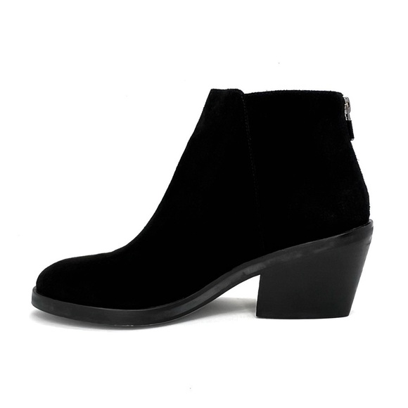Eileen Fisher Rove Ankle Boots Black Suede Size 8.5 Block-Heel Zip Booties EUC - Picture 6 of 13